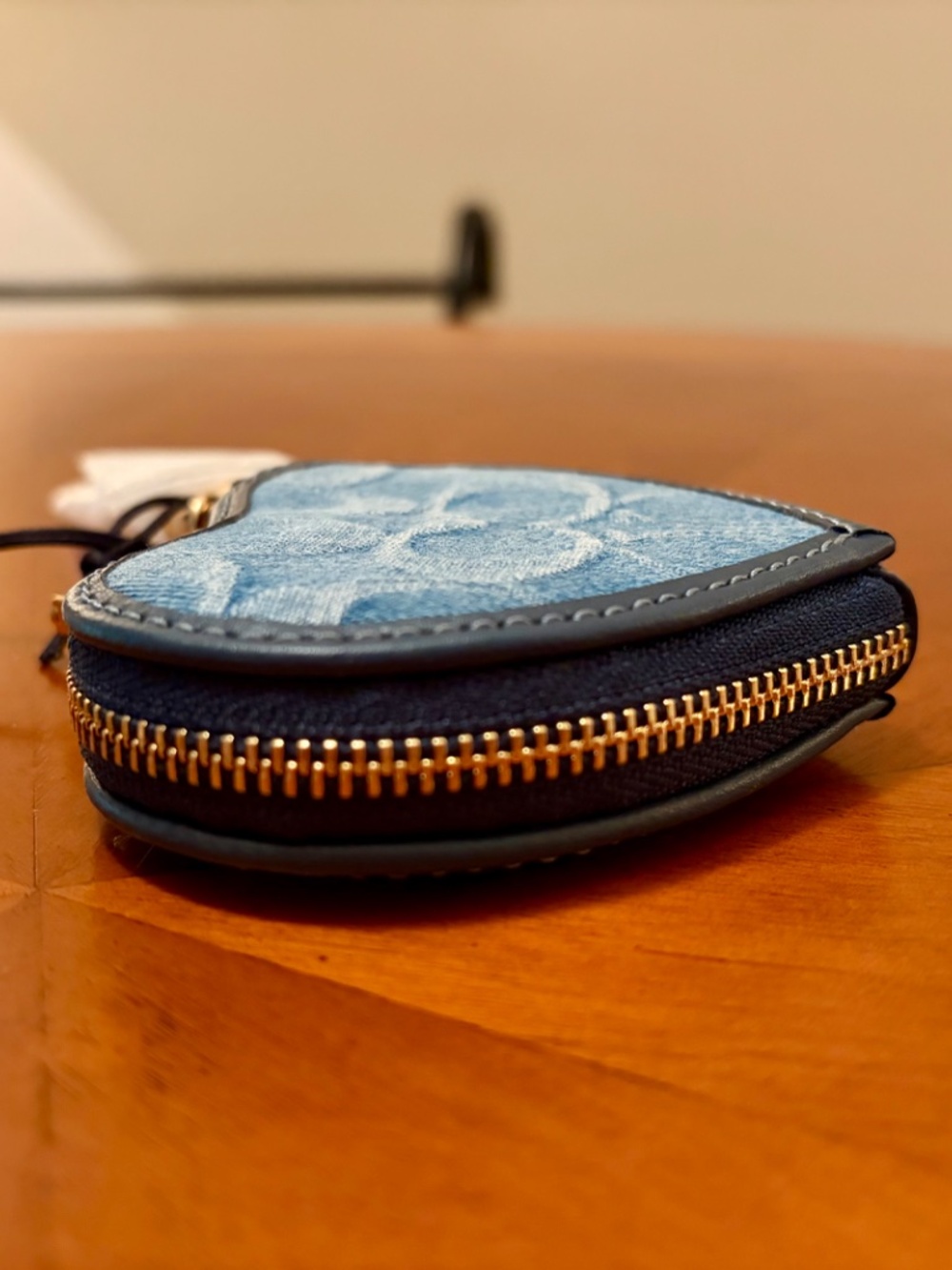 Coach Heart Bag Charm In Signature Denim - NWT - Picture 6 of 9